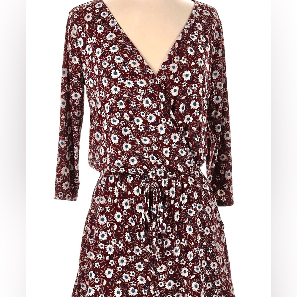 Kaileigh Marroon Floral Jumper Dress - Picture 2 of 5